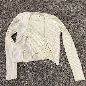 EUC Victoria's Secret Pink Ribbed Cardigan  MEDIUM CREAM